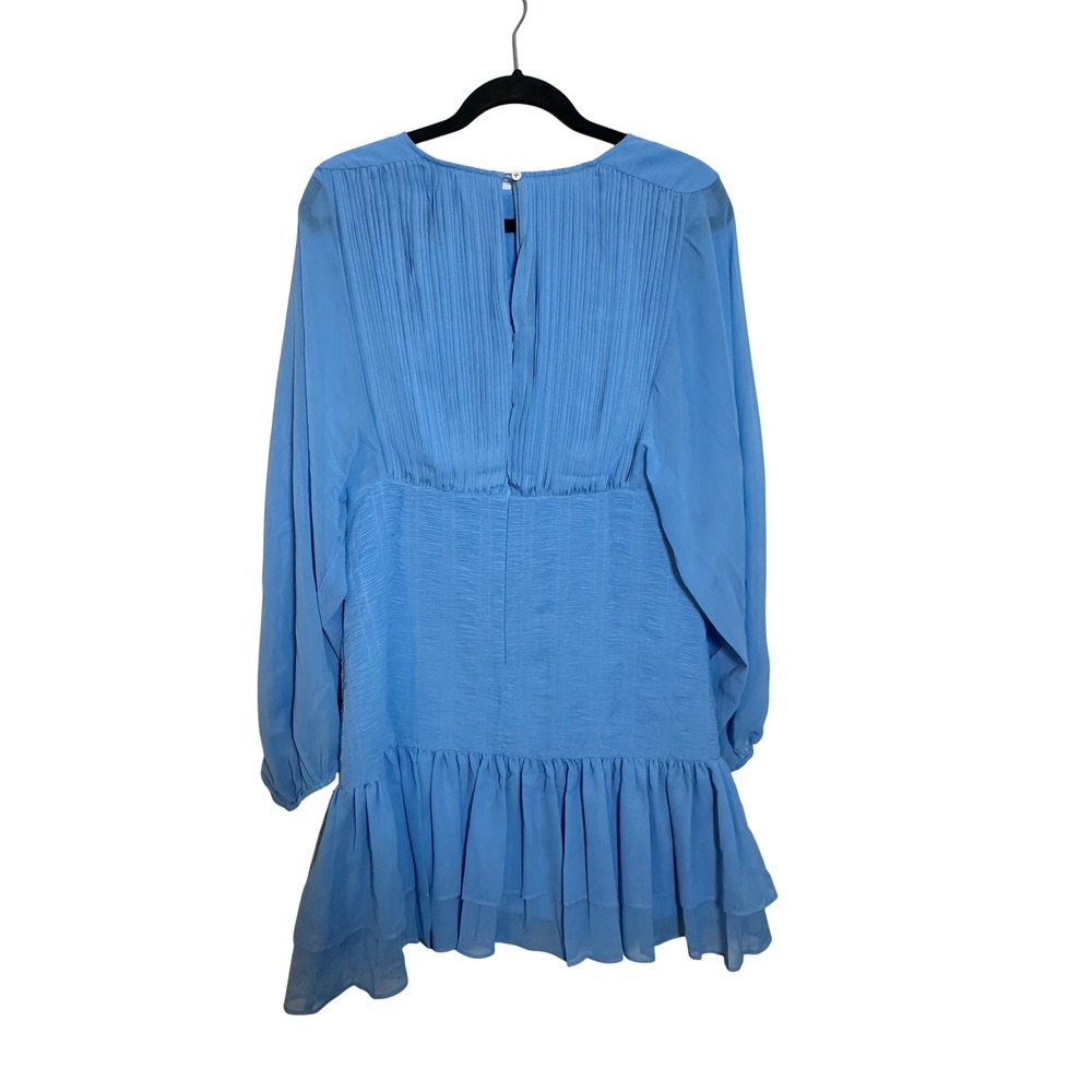 MARLO Brittany Blue Pleated Smocked Ruffle Hem Mini‎ Dress Girls Size 16 - Picture 5 of 6